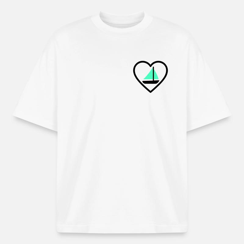 Cuore Vela – Passione Navigazione - Heavyweight Boxy Unisex T-Shirt by Stanley/Stella - white