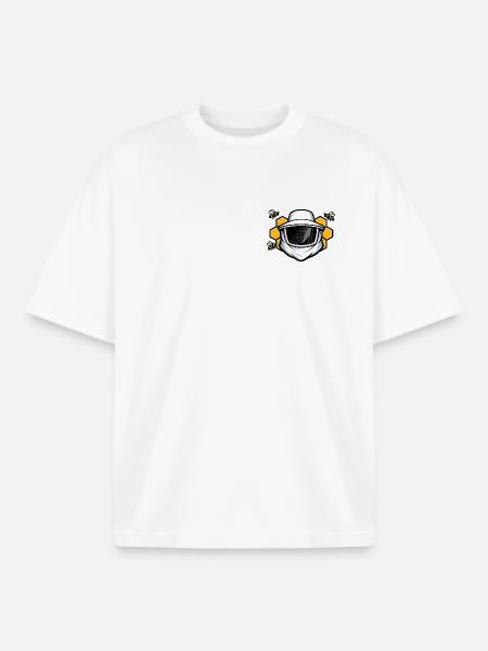 Imker Schutzhelm mit Bienen Design - Boxy Heavyweight Unisex Organic T-Shirt von Stanley/Stella - Weiß