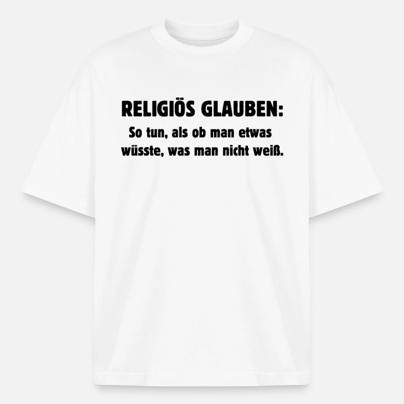 Religious Belief - Heavyweight Boxy Unisex T-Shirt by Stanley/Stella - white