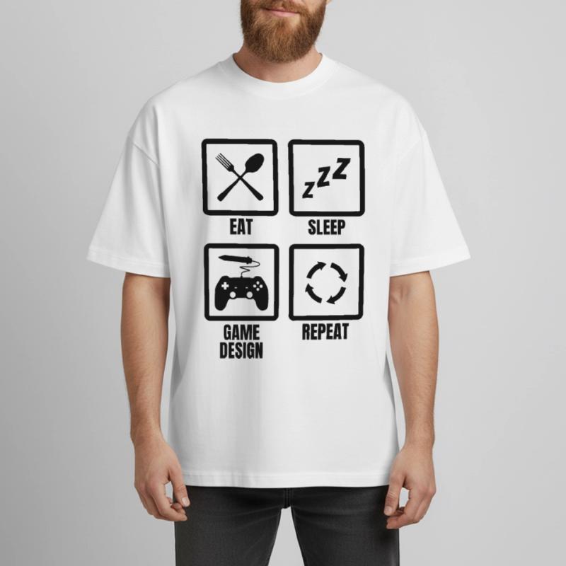 Routine de conception de jeu T-shirt unisexe boxy épais biologique Stanley/Stella