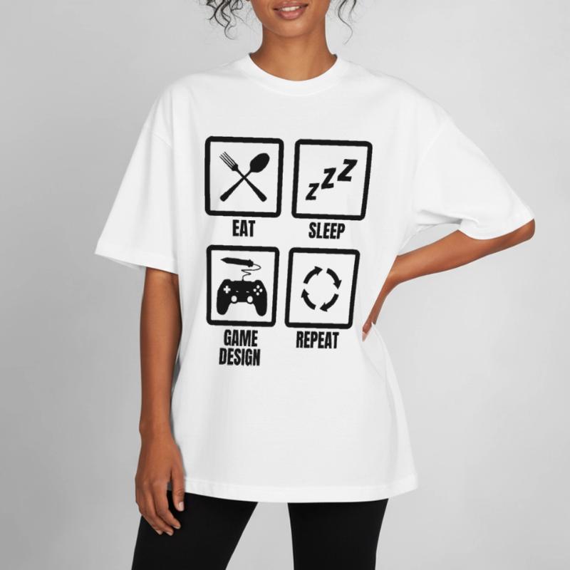 Routine de conception de jeu T-shirt unisexe boxy épais biologique Stanley/Stella