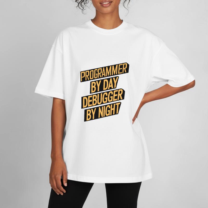 Programmer by Day, Debugger by Night Boxy Heavyweight Unisex Organic T-Shirt by Stanley/Stella