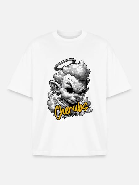 Cherubs Halo Ink Rebellious - Boxy Heavyweight Unisex Organic T-Shirt by Stanley/Stella - white