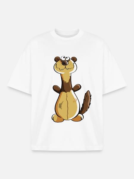 Freches Frettchen Comic - Geschenk - Iltis - Boxy Heavyweight Unisex Organic T-Shirt von Stanley/Stella - Weiß