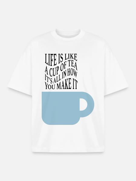 Life like tea - Boxy Heavyweight Unisex Organic T-Shirt by Stanley/Stella - white