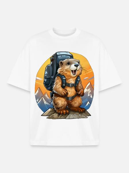 Marmots Mountaineers / Hiking Marmots - Boxy Heavyweight Unisex Organic T-Shirt by Stanley/Stella - white