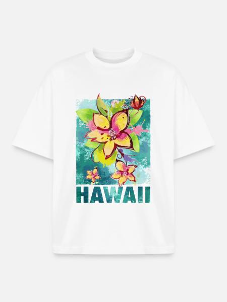 Hawaii Blume Orchidee Aloha - Boxy Heavyweight Unisex Organic T-Shirt von Stanley/Stella - Weiß