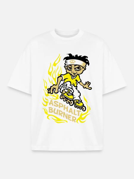 Asphalt burner - Boxy Heavyweight Unisex Organic T-Shirt by Stanley/Stella - white