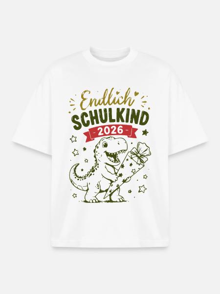 Endlich Schulkind 2026 - Boxy Heavyweight Unisex Organic T-Shirt von Stanley/Stella - Weiß