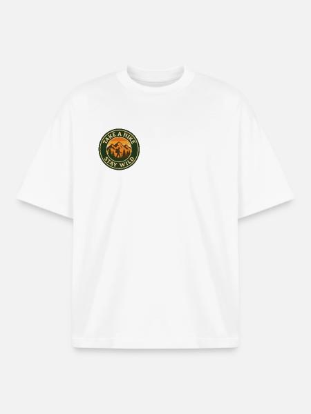 Take A Hike - Stay Wild - Boxy Heavyweight Unisex Organic T-Shirt von Stanley/Stella - Weiß