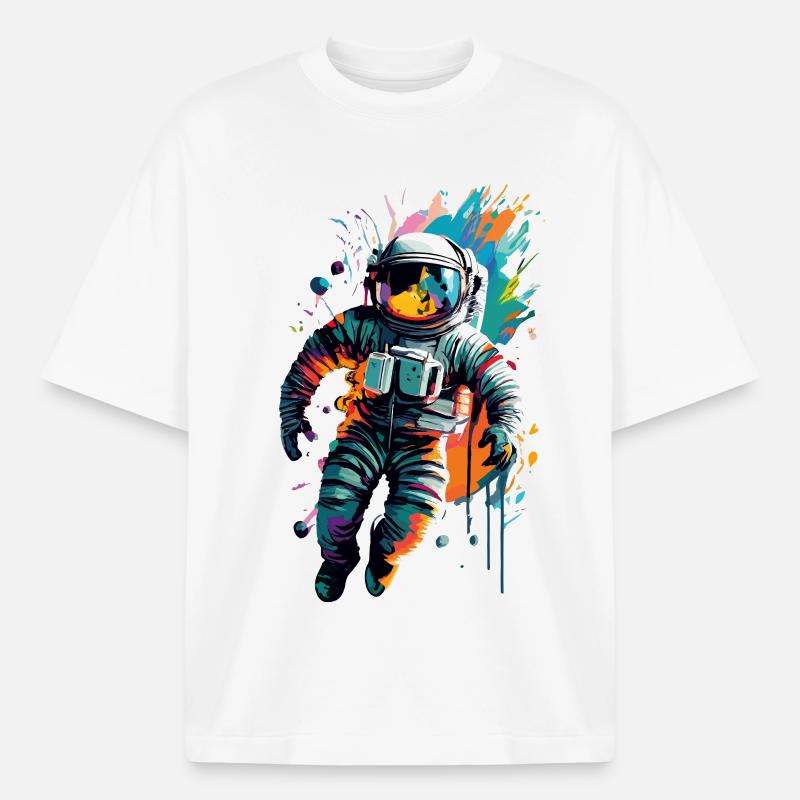 Astronaute dans l’espace spatial - Astronaut Space - T-shirt unisexe boxy épais biologique Stanley/Stella - blanc