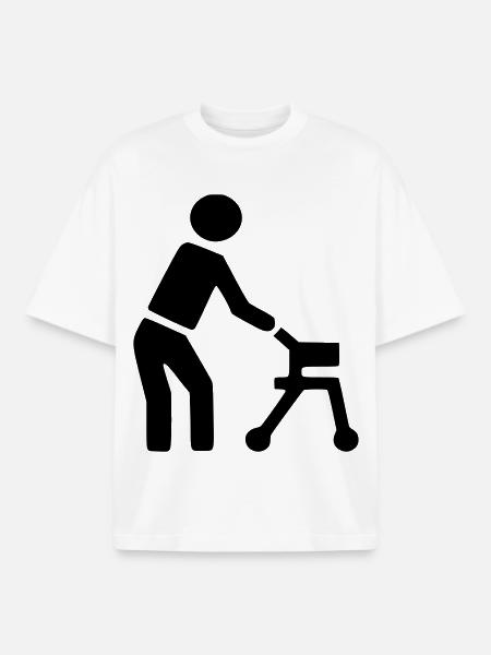 Behinderte Person hinter Rollator # - Boxy Heavyweight Unisex Organic T-Shirt von Stanley/Stella - Weiß