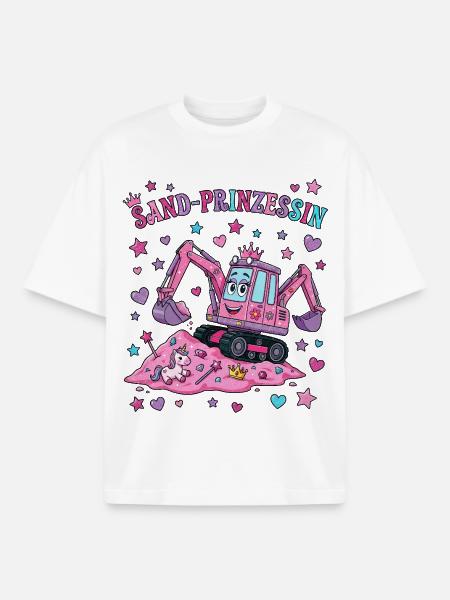 Sand-Prinzessin: Rosa Bagger - Boxy Heavyweight Unisex Organic T-Shirt von Stanley/Stella - Weiß