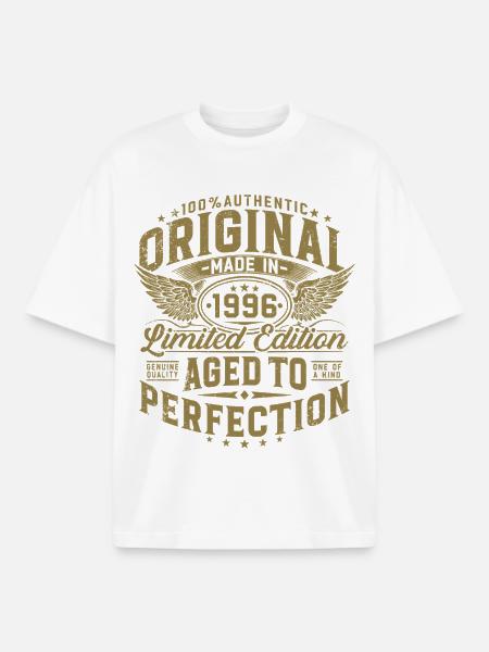 Cadeau d’anniversaire original de 1996 - T-shirt unisexe boxy épais biologique Stanley/Stella - blanc