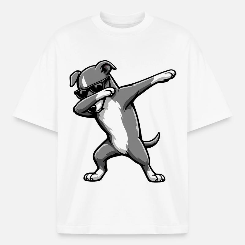 Évader le lévrier - T-shirt unisexe boxy épais biologique Stanley/Stella - blanc