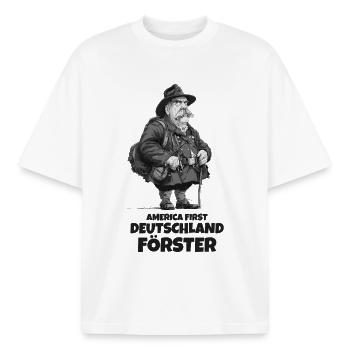 Deutschland Förster Lustiger Spruch - Boxy Heavyweight Unisex Organic T-Shirt von Stanley/Stella - Weiß - Vorne - AI Model Male 185 light (185cm) & AI Model Female 172 dark (172cm)