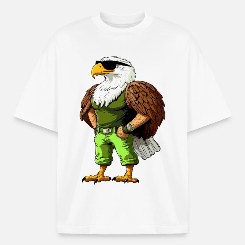 Cool Eagle - Boxy Heavyweight Unisex Organic T-Shirt by Stanley/Stella - white