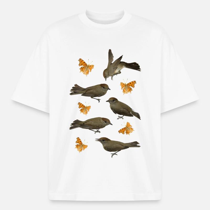 Blackcap with C-butterfly - Heavyweight Boxy Unisex T-Shirt by Stanley/Stella - white
