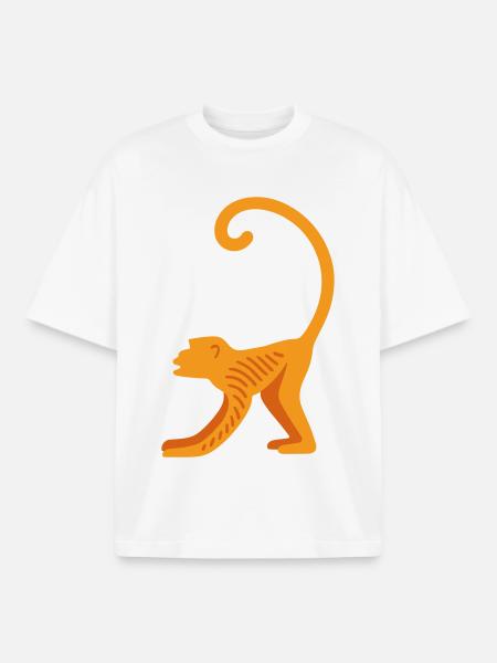 Orangutan line logo - Boxy Heavyweight Unisex Organic T-Shirt by Stanley/Stella - white