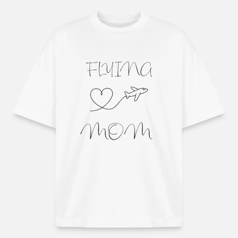 Flugbegleiter Mutter Geschenk  - Boxy Heavyweight Unisex Organic T-Shirt von Stanley/Stella - Weiß