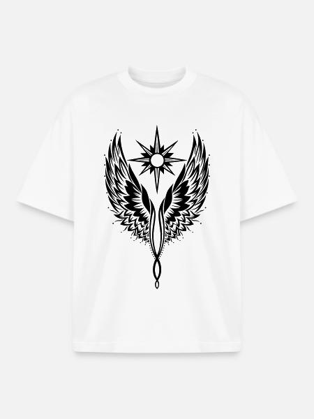 Engelsflügel Engel Flügel Erzengel - Boxy Heavyweight Unisex Organic T-Shirt von Stanley/Stella - Weiß