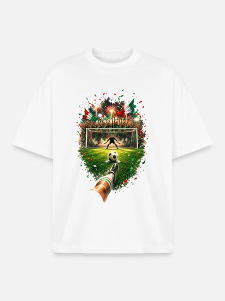 Italienischer Torjubel im Stadion - Boxy Heavyweight Unisex Organic T-Shirt von Stanley/Stella - Weiß