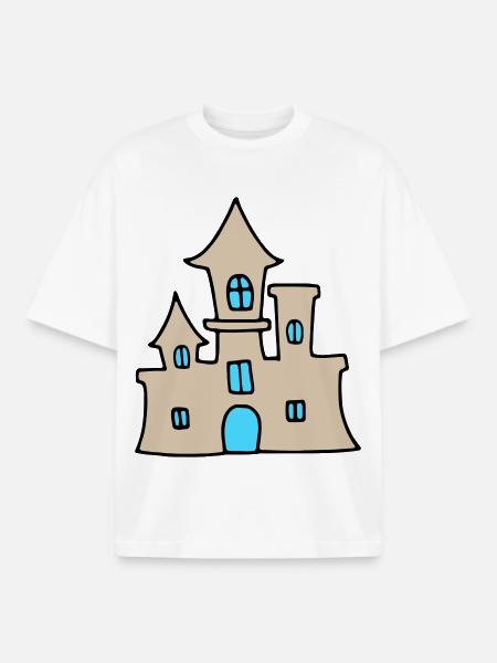 Sandcastle - beach summer - Boxy Heavyweight Unisex Organic T-Shirt by Stanley/Stella - white
