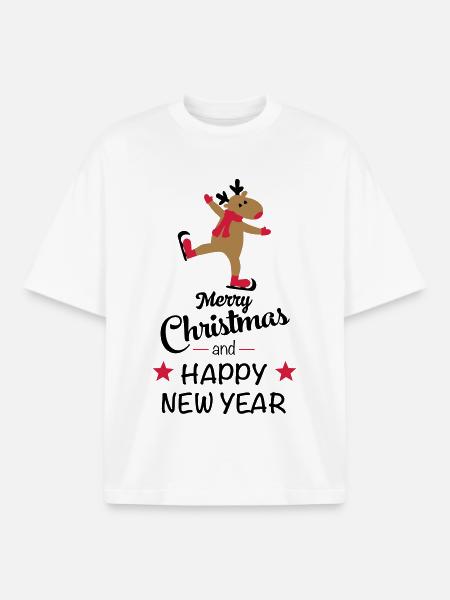 Noël drôle - T-shirt unisexe boxy épais biologique Stanley/Stella - blanc