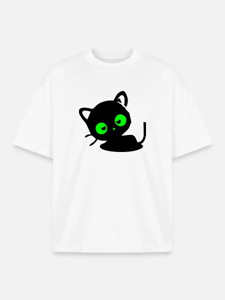 Katze - Boxy Heavyweight Unisex Organic T-Shirt von Stanley/Stella - Weiß