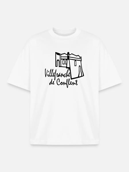 villefranche de conflent - T-shirt unisexe boxy épais biologique Stanley/Stella - blanc