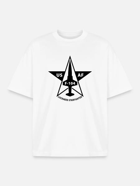 Lockheed Starfighter - T-shirt unisexe boxy épais biologique Stanley/Stella - blanc