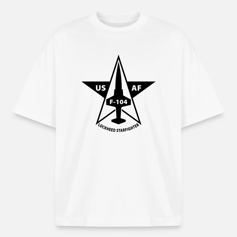 Lockheed Starfighter - T-shirt unisexe épais coupe boxy Stanley/Stella - blanc