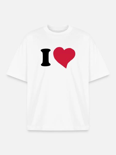 I love ... - Boxy Heavyweight Unisex Organic T-Shirt by Stanley/Stella - white
