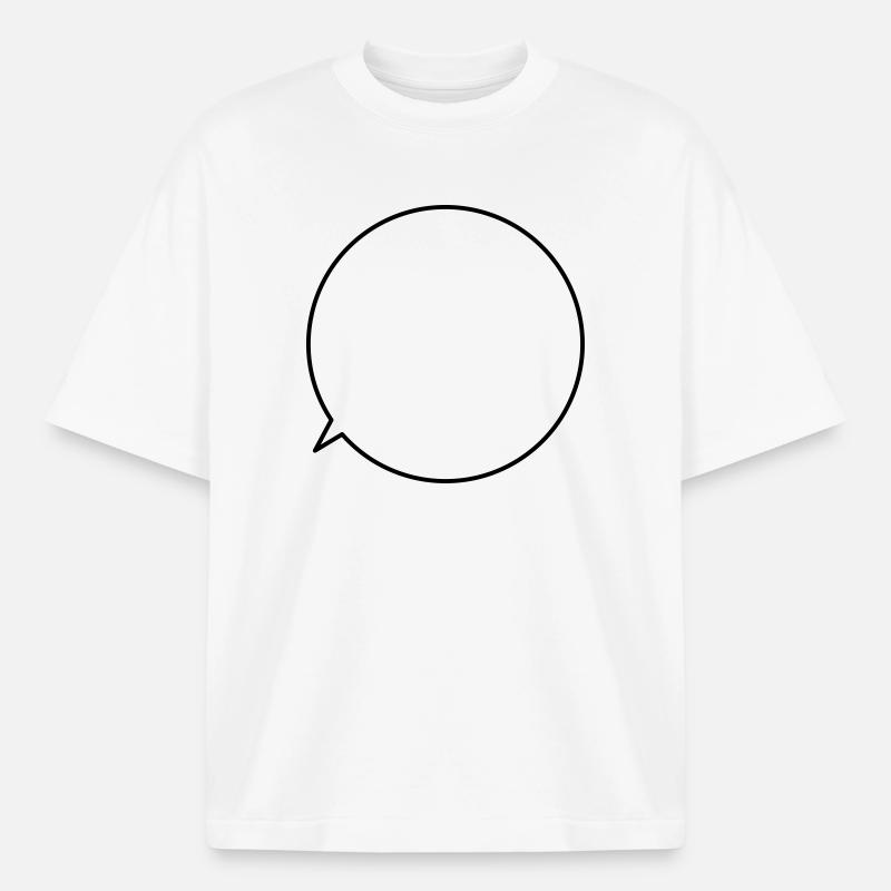 Speech bubble request text customizable - Boxy Heavyweight Unisex Organic T-Shirt by Stanley/Stella - white