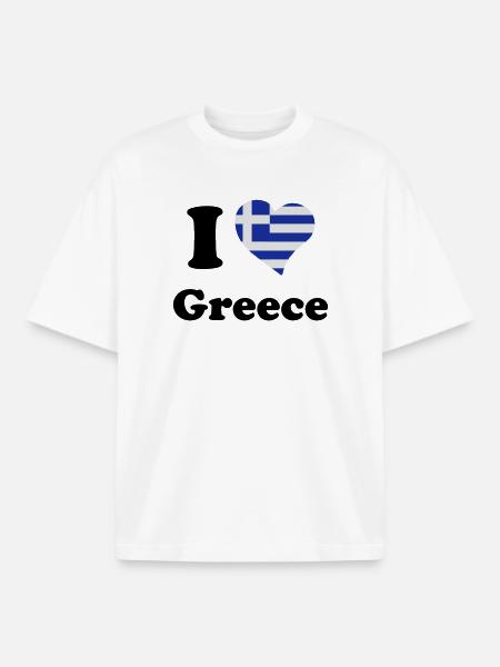 I love Greece - Boxy Heavyweight Unisex Organic T-Shirt by Stanley/Stella - white