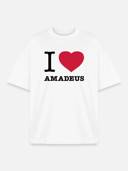 I LOVE AMADEUS - Boxy Heavyweight Unisex Organic T-Shirt by Stanley/Stella - white