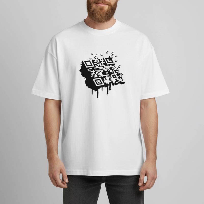 Un code à barres 3D comme un graffiti T-shirt unisexe boxy épais biologique Stanley/Stella