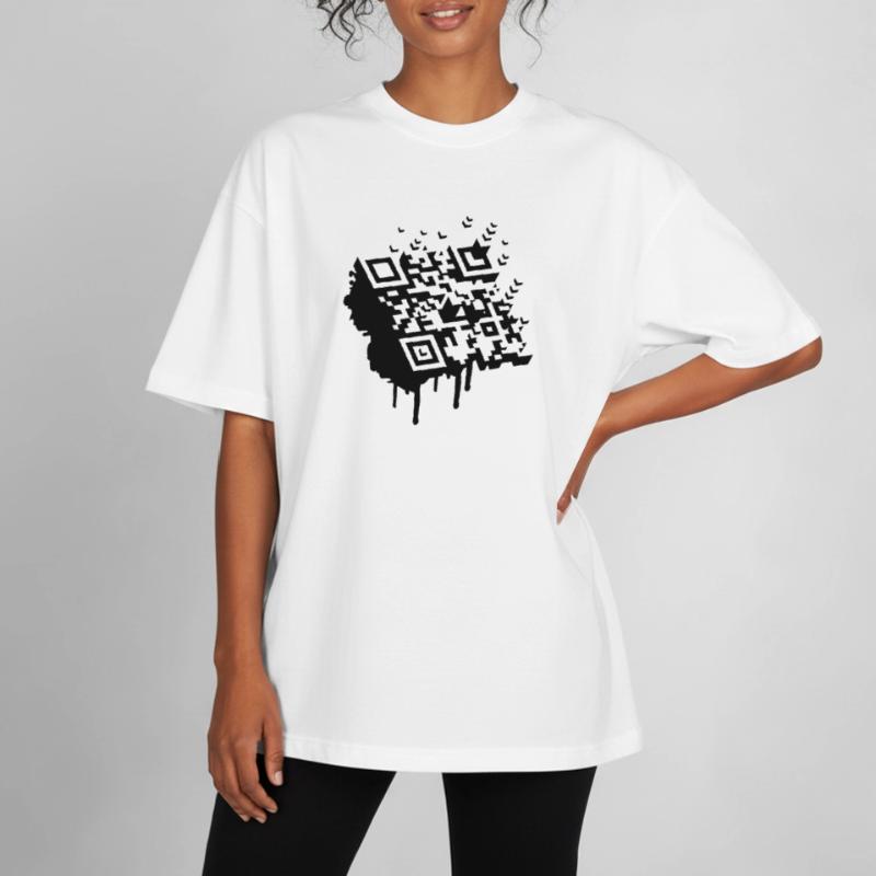 Un code à barres 3D comme un graffiti T-shirt unisexe boxy épais biologique Stanley/Stella