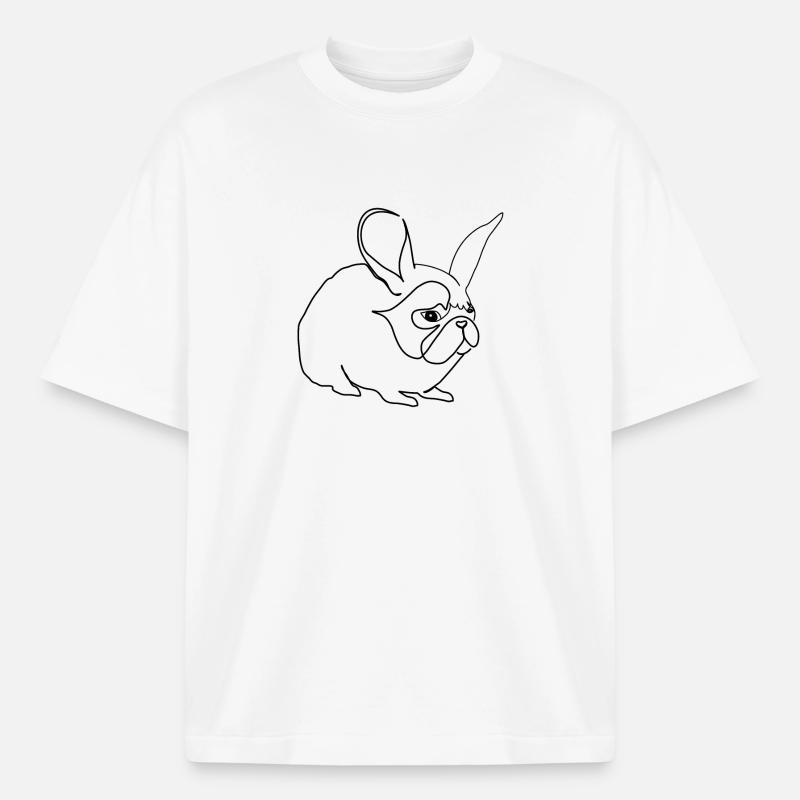 Hase oder Mops - Boxy Heavyweight Unisex Organic T-Shirt von Stanley/Stella - Weiß