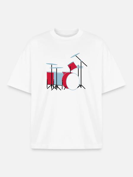 coloured_drums - Boxy Heavyweight Unisex Organic T-Shirt von Stanley/Stella - Weiß