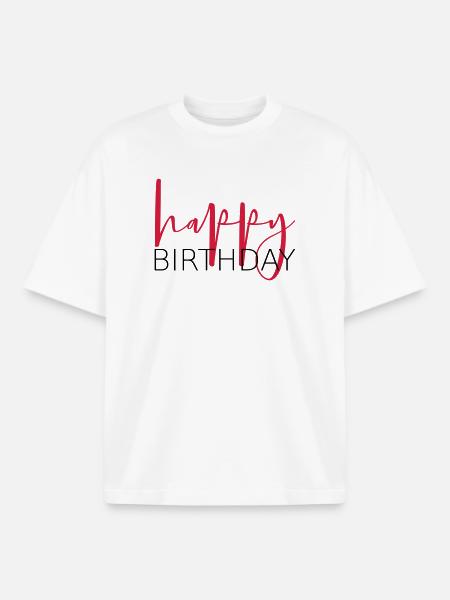 happy birthday congratulation gift idea - Boxy Heavyweight Unisex Organic T-Shirt by Stanley/Stella - white