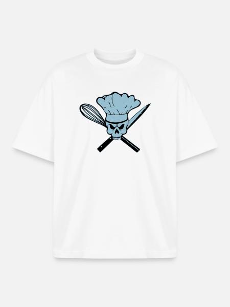 Koch Pirat oder Rebell Totenkopf - Boxy Heavyweight Unisex Organic T-Shirt von Stanley/Stella - Weiß