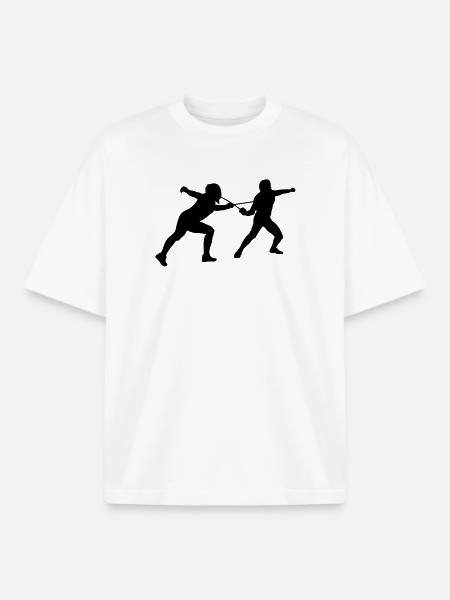 fechten - Boxy Heavyweight Unisex Organic T-Shirt by Stanley/Stella - white