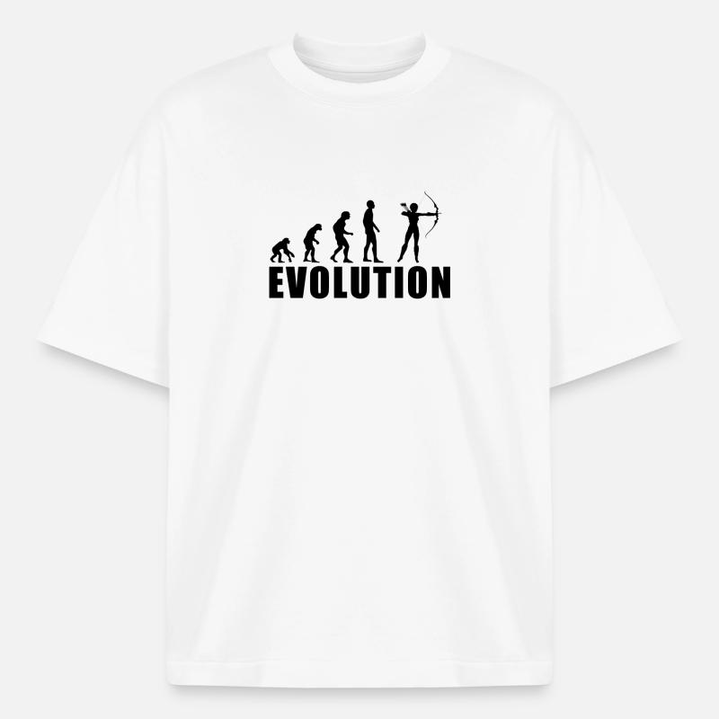 EVOLUTION BOGENSCHIESSEN Geschenk - Boxy Heavyweight Unisex Organic T-Shirt von Stanley/Stella - Weiß