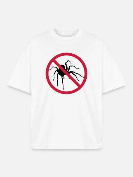 ingen edderkop forbudt skjold edderkop design cl - Stanley/Stella unisex boxy heavyweight T-shirt økologisk - hvid
