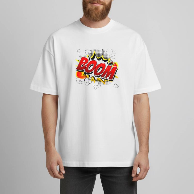 Boom Comic Graphic Boxy Heavyweight Unisex Organic T-Shirt by Stanley/Stella
