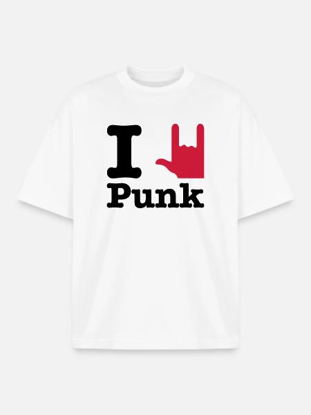i love punk - Boxy Heavyweight Unisex Organic T-Shirt by Stanley/Stella - white