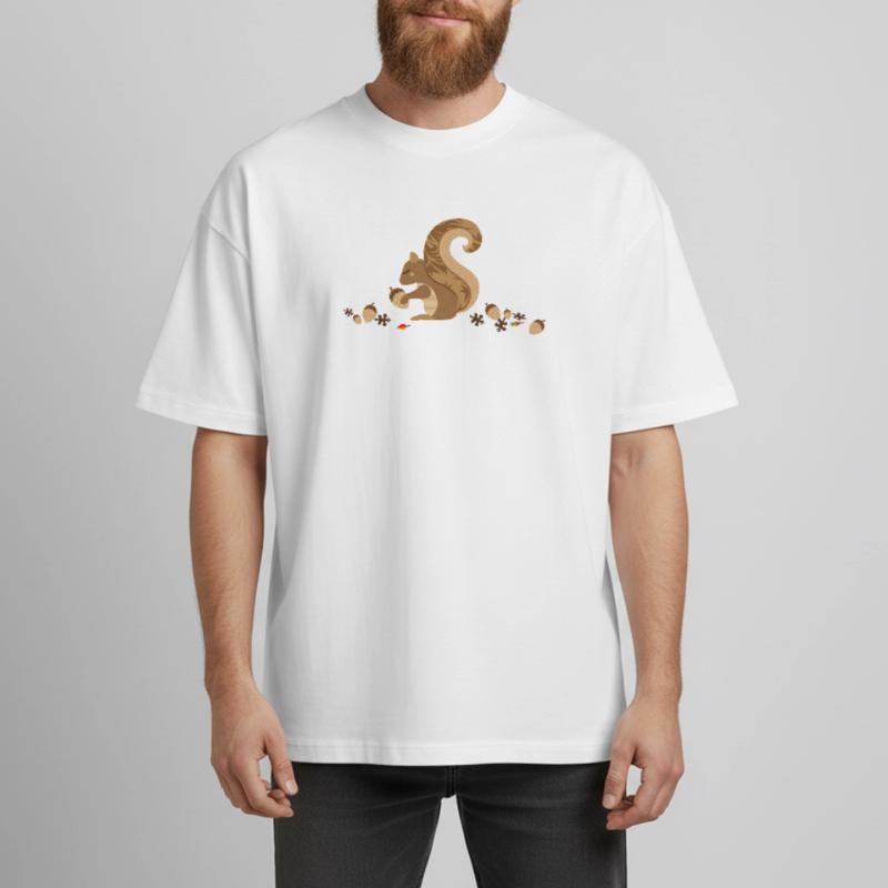Ein Eichhörnchen mit einer Eichel Boxy Heavyweight Unisex Organic T-Shirt von Stanley/Stella