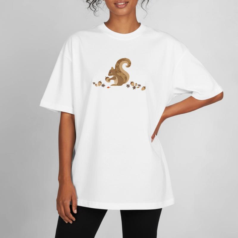 Ein Eichhörnchen mit einer Eichel Boxy Heavyweight Unisex Organic T-Shirt von Stanley/Stella