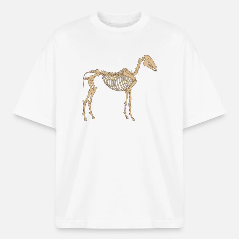 Paleolithic Skeleton Horse - Heavyweight Boxy Unisex T-Shirt by Stanley/Stella - white